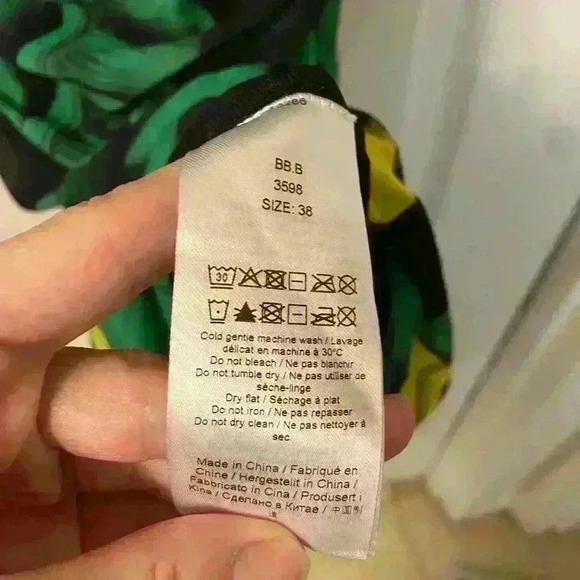 GANNI Tropical Ruched A-Line Midi Dress - Picture 9 of 11